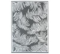 IDMarket - Alfombra exterior Coco Tropical gris y blanco 180 x 280 cm