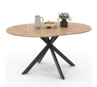 IDMarket Alix - Mesa de comedor extensible redonda 4-8 personas, patas de araña madera y negro, 110-150 cm