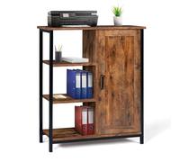 IDMarket - Aparador auxiliar con 3 estantes y armario de 70 cm Dayton efecto envejecido, diseño industrial
