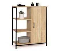 IDMarket - Aparador auxiliar con 3 estantes y armario de 70 cm Detroit Design Industrial