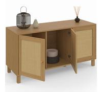 IDMarket - Aparador de estilo vintage de 113 cm, Hanae, 3 puertas, efecto natural