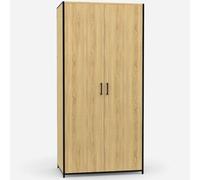 IDMarket - Armario de 2 puertas Detroit armario de 80 cm con estantes de almacenamiento de gran capacidad, diseño industrial