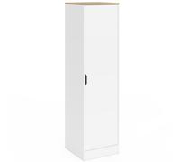 IDMarket - Armario de almacenamiento NOUK 1 puerta con estantes blanco y madera