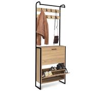 IDMarket - Armario de entrada LUIS mueble zapatos 2 puertas diseño industrial