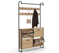 IDMarket - Armario de entrada LUIS mueble zapatos 4 puertas | Diseño industrial