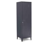 IDMarket - Armario de vestidor Ester puerta de metal gris oscuro diseño industrial