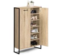 IDMarket - Armario zapatero LUIS de diseño industrial con 2 puertas