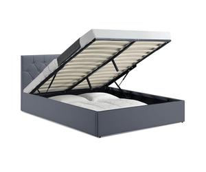 IDMarket Austin - Cama doble con cabecero y somier de 160 x 200 cm, PVC, color gris