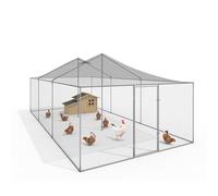 IDMarket - Aviario 18 m² Parque de malla 6 x 3 M cercado gallinero para animales de bajo patio