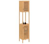 IDMarket BEA - Mueble columna baño bambú 2 puertas