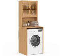 IDMarket BEA - Mueble para lavadora de bambú con armario