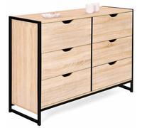 IDMarket - Cajonera 6 cajones Detroit 115 cm, diseño industrial