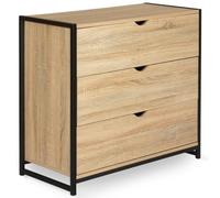 IDMarket - Cajonera con 3 cajones Detroit 80 cm, diseño industrial