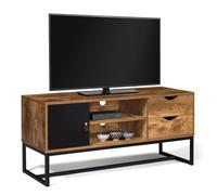IDMarket Chicago - Mueble para TV (110 cm, 2 cajones, con armario de diseño industrial