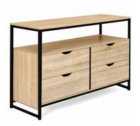 IDMarket - Cómoda con 4 cajones Detroit 110 cm diseño industrial con estante