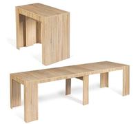IDMarket - Consola extensible Orlando para 14 personas, 300 cm, madera efecto haya