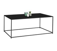 IDMarket Davis - Mesa baja fija (113 cm, metal), color negro | Rectangular, metal negro mate, diseño industrial
