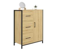 IDMarket Detroit - Cajonera de almacenamiento de baño con 3 cajones, 1 armario de diseño industrial