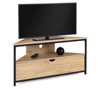 IDMarket - DETROIT Mueble de TV de esquina de 100 cm con armario de diseño industrial
