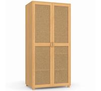 IDMarket EDHEN - Armario de 2 puertas de madera y cannabo, 80 cm con estantes de almacenamiento