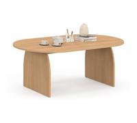 IDMarket Edith - Mesa baja ovalada (110 cm), diseño de pie central de madera