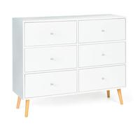 IDMarket Emmie - Cómoda 6 cajones (110 cm), color blanco