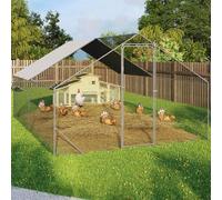 IDMarket Enclos gallinero 12 m² Parque de rejilla de acero galvanizado