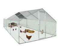 IDMarket - Enclos gallinero 18 m² Parque de Rejilla de Acero galvanizado