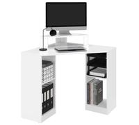 IDMarket - Escritorio de esquina Harry blanco, ahorro de espacio para escritorio informático con almacenamiento