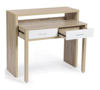 IDMarket - Escritorio extensible Max en forma de haya y blanco