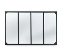 IDMarket - Espejo de cristal con 4 bandas de diseño industrial 110 x 70 cm