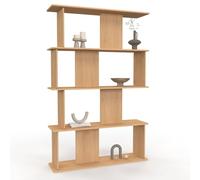 IDMarket - Estantería 4 niveles japandi Capucine asimétrica de haya | Diseño redondeado