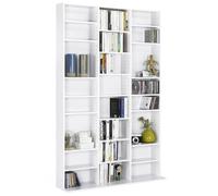IDMarket - Estantería CD CEYLIA 30 Cases | Con estantes modulares de madera blanca