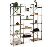 IDMarket - Estantería de biblioteca Trio 5 niveles Detroit Design Industrial 170 cm
