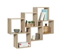 IDMarket - Estantería de Pared Doble Posición Lucas Madera imitación de haya