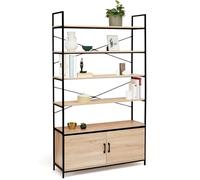 IDMarket - Estantería XL de 5 niveles con armario Detroit Design Industrial 170 cm