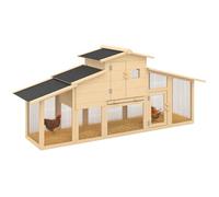 IDMarket - Gallinero VIP con ponderador y conejera doble XXL de madera