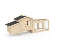 IDMarket - Gallinero y conejera de madera sobre postes con percha, recinto y cajón para excrementos para 2 gallinas