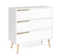 IDMarket Helsinki - Cómoda 3 cajones (80 cm), color blanco