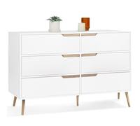 IDMarket Helsinki - Cómoda 6 cajones (115 cm), color blanco