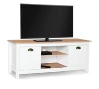IDMarket ISIS - Mueble de TV (113 cm, madera y blanco), diseño vintage