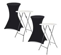 IDMarket - - Juego de 2 mesas Altas Plegables 105 cm + 2 Fundas Negras