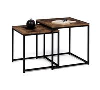 IDMarket - Juego de 2 mesas auxiliares DAYTON 40/45 con tablero de efecto envejecido, diseño industrial