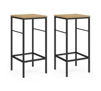 IDMarket - Juego de 2 taburetes de bar Detroit Design Industrial