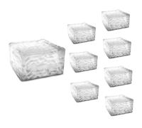 IDMarket - Juego de 8 pavimentos solares de cristal 4 LED blancos iluminación de jardín