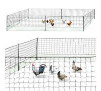 IDMarket - Kit de valla de red para gallinas 24 m con puerta 9 estacas doble punta