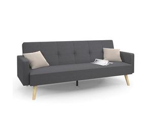 IDMarket Lars - Sofá-cama recto de 3 plazas, gris, escandinavo