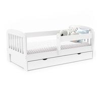 IDMarket Lilia - Cama infantil 80 x 160 cm, 1 cajón de almacenamiento con somier y barreras