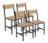 IDMarket - Lote de 4 sillas de cocina de diseño industrial DETROIT
