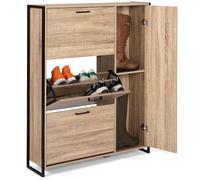 IDMarket Luis - Mueble para zapatos de 20 pares de 4 puertas con 1 armario de diseño industrial